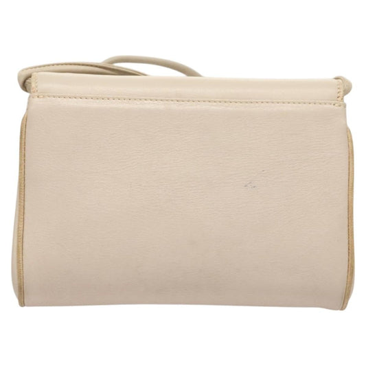 Celine Flap Shoulder Bag Leather, BEIGE, LEATHER, Shoulder bag