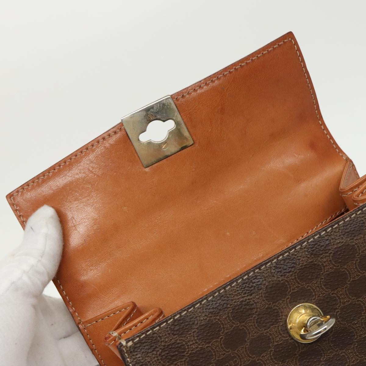 Celine Vintage Macadam Handbag Macadam, BROWN, CANVAS, Handbag