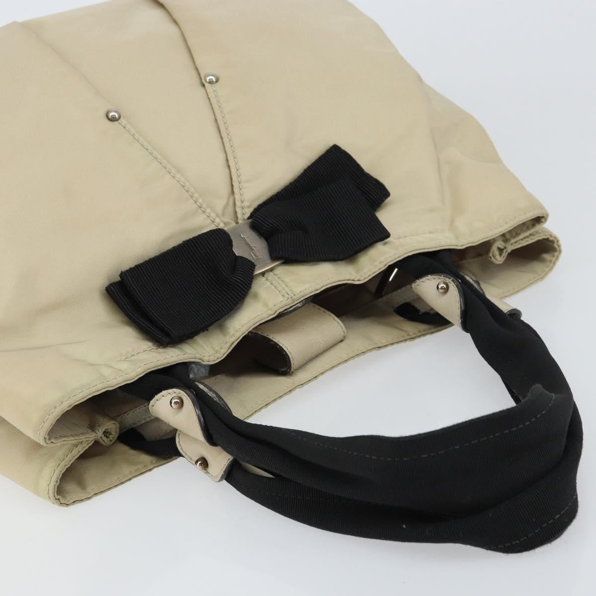 Salvatore Ferragamo Vala Handbag Nylon, BEIGE, NYLON, Handbag