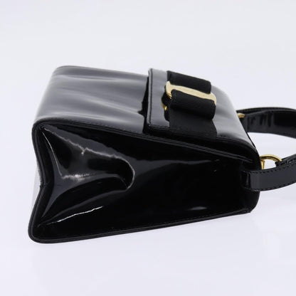 Salvatore Ferragamo Vintage Vara Bow Top Handle Bag Patent Leather, BLACK, PATENT_LEATHER, Handbag