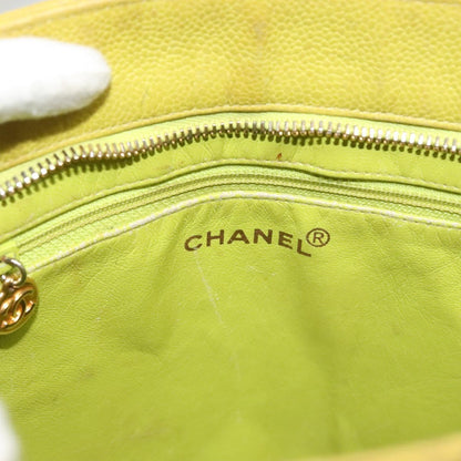 Chanel Medallion Tote Quilted Caviar, YELLOW, LEATHER, Tote bag