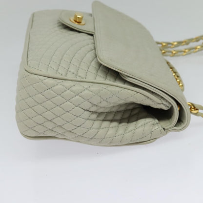 Bally Vintage Chain Shoulder Bag Quilted Leather, BEIGE, LEATHER, Shoulder bag
