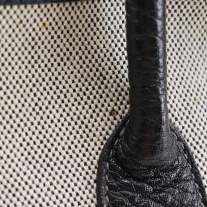 Hermes Garden Party Tote Toile and Leather, GRAY, CANVAS, Tote bag