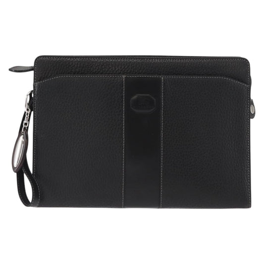 Burberry Zip Clutch Leather, BLACK, LEATHER, Clutche & pouche