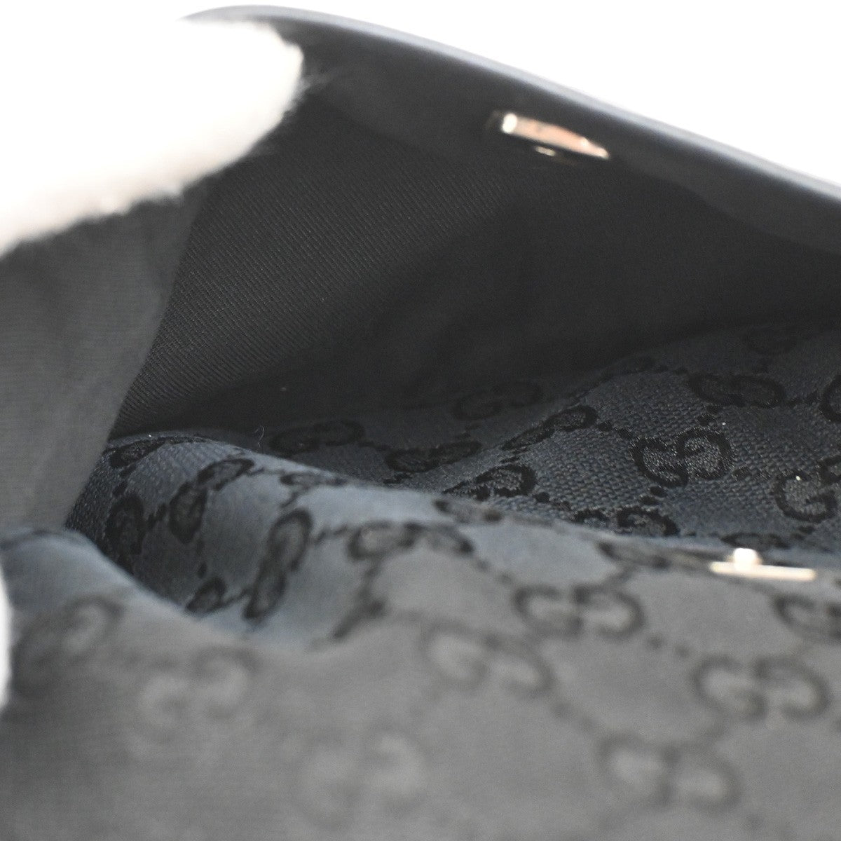 Gucci Zip Messenger GG Canvas with Perforated Leather, BLACK, CANVAS, Shoulder bag