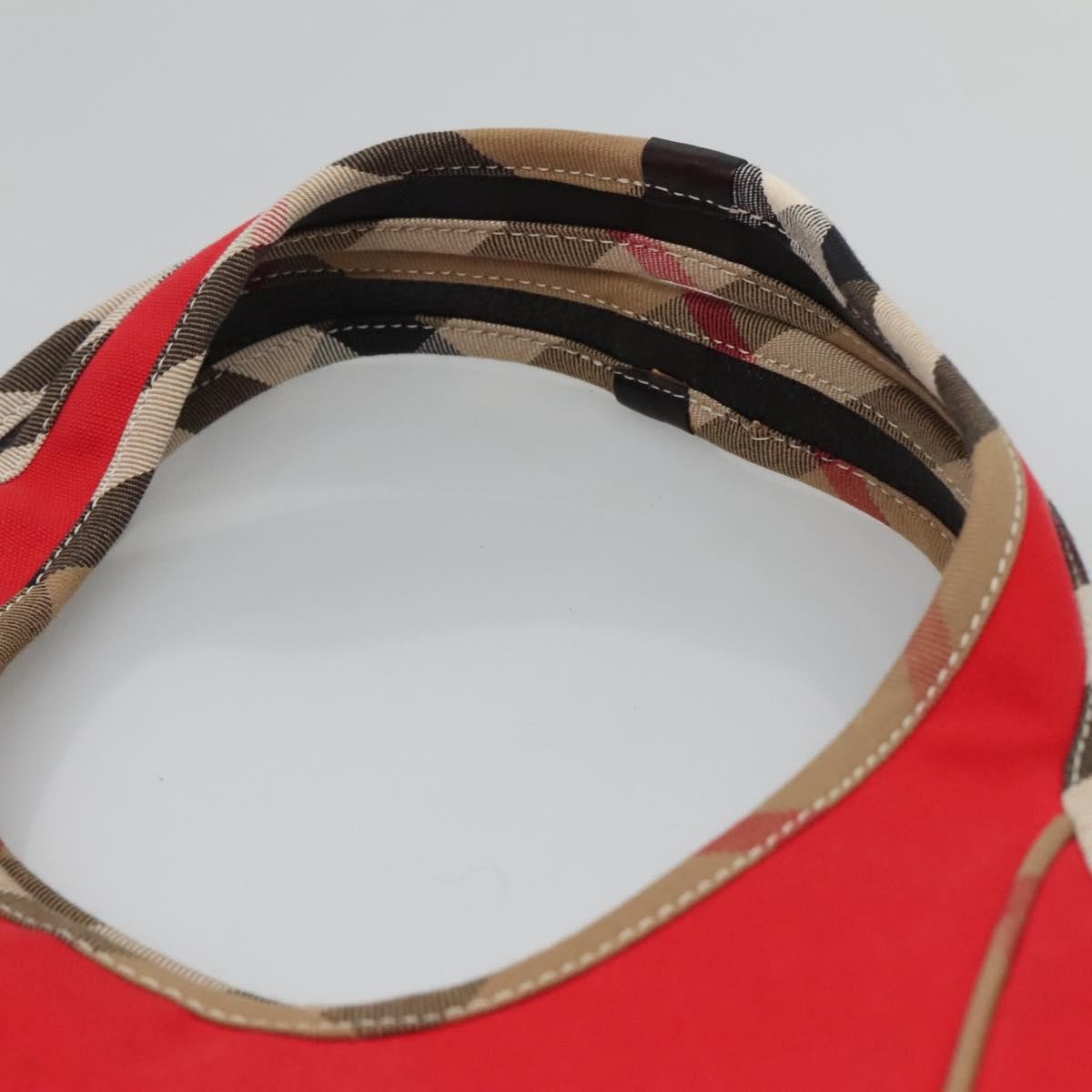 Burberry Shoulder Bag Nova Check Canvas, RED, CANVAS, Shoulder bag