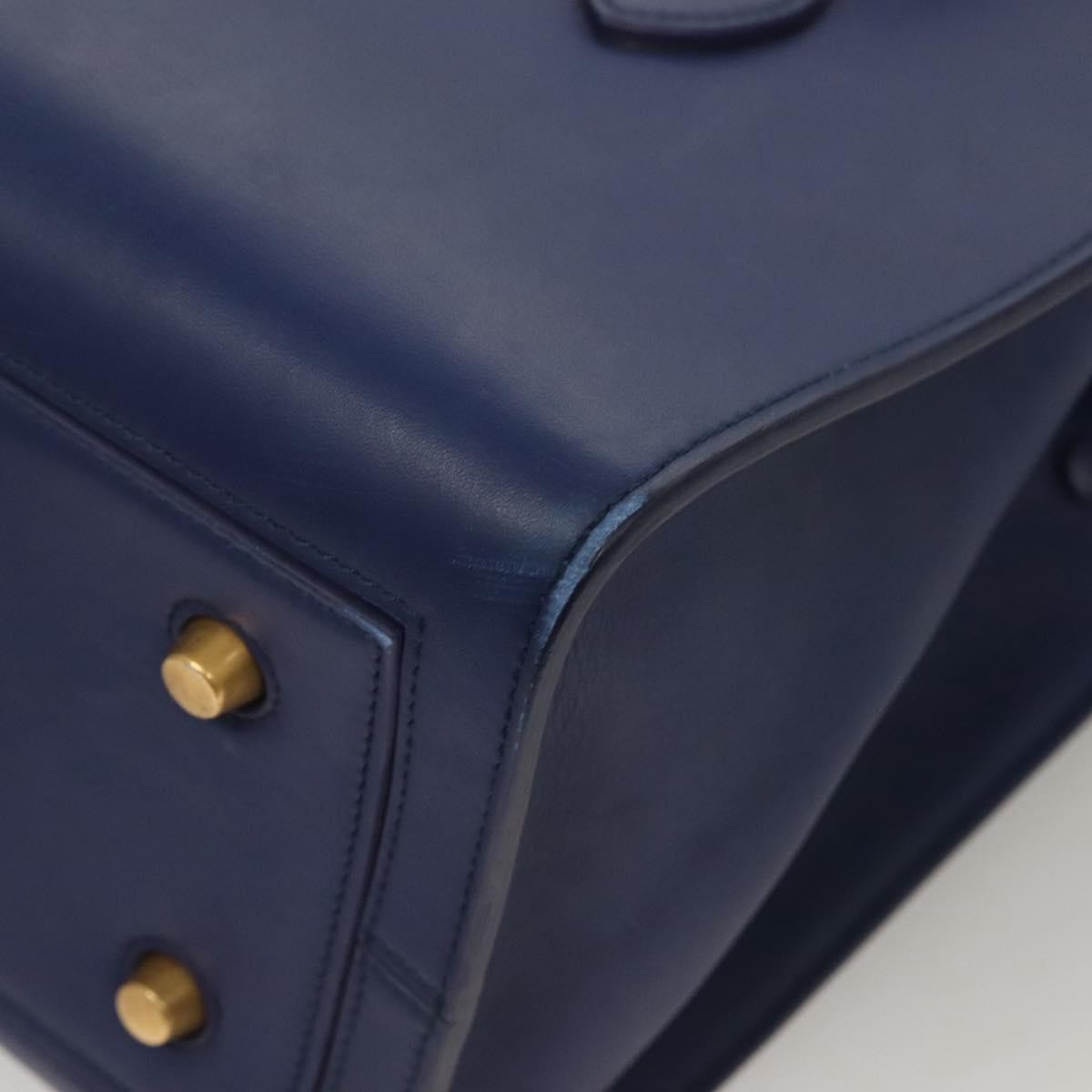 Celine Tie Knot Tote Smooth Leather, NAVY, LEATHER, Handbag