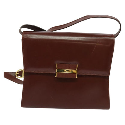 Salvatore Ferragamo Flap Shoulder Bag Leather, BROWN, LEATHER, Shoulder bag