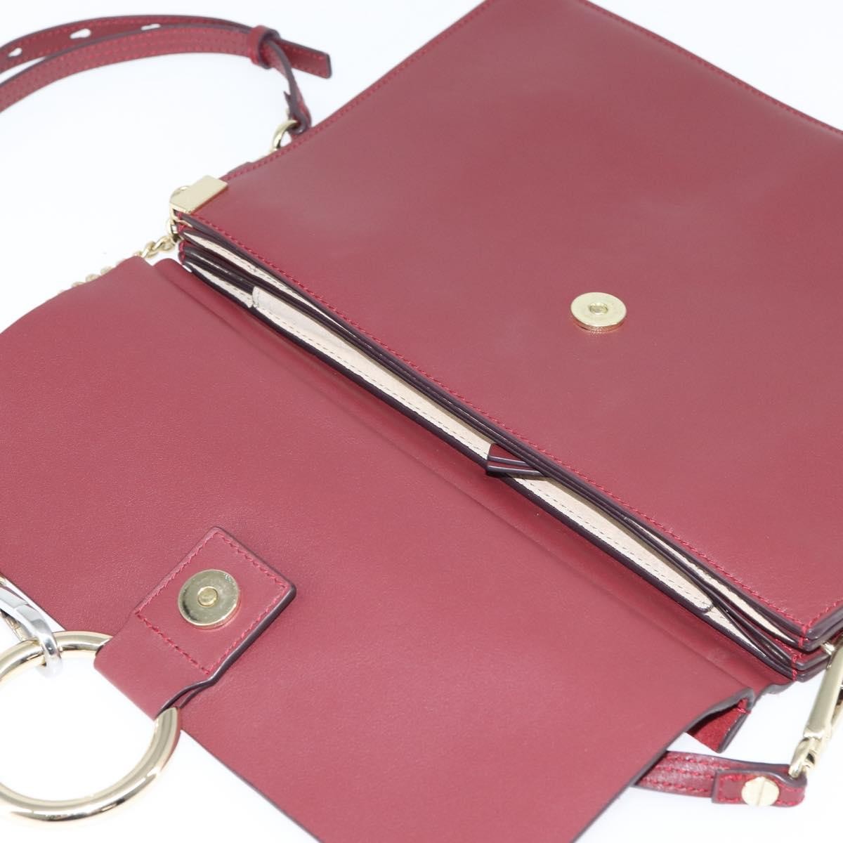 Chloe Faye Shoulder Bag Leather and Suede, RED, SUEDE, Shoulder bag