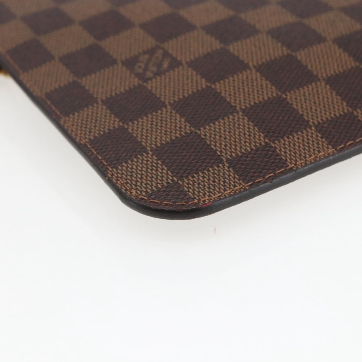Louis Vuitton Neverfull Pochette Damier, BROWN, CANVAS, Clutche & pouche
