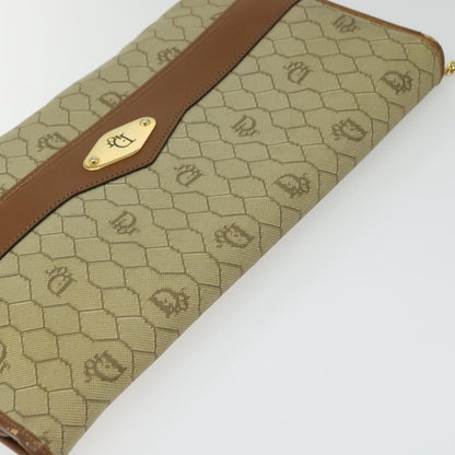 Christian Dior Vintage Honeycomb chain Canvas, BEIGE, CANVAS, Handbag