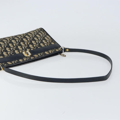 Christian Dior Vintage Trotter Shoulder Bag Canvas, NAVY, CANVAS, Shoulder bag