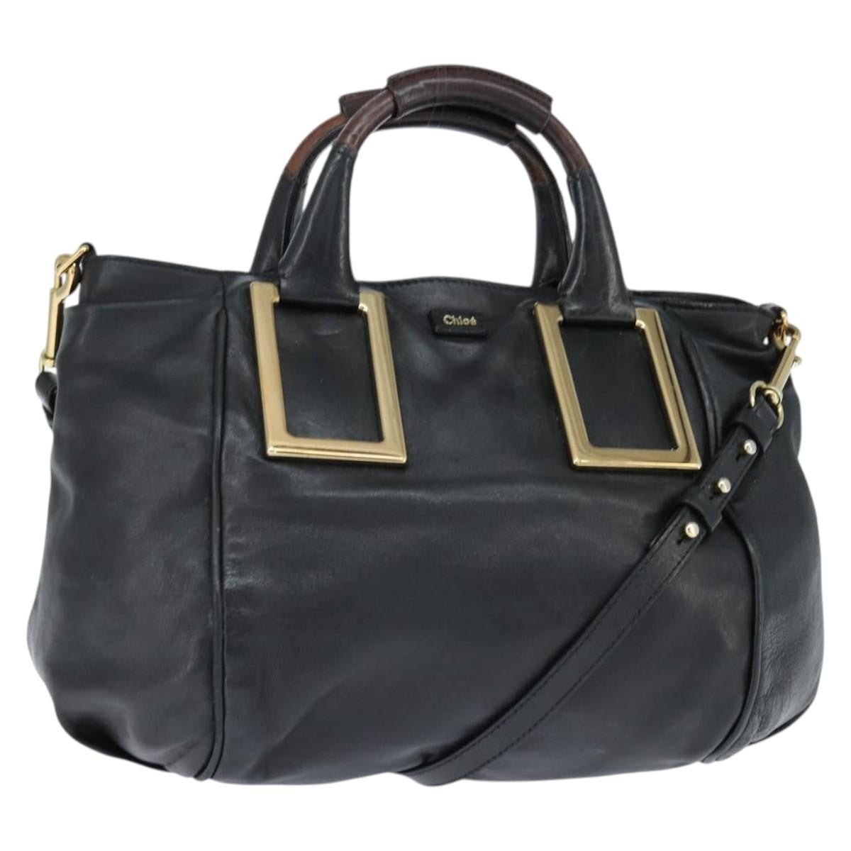 Chloe Ethel Tote Leather, BLACK, LEATHER, Tote bag