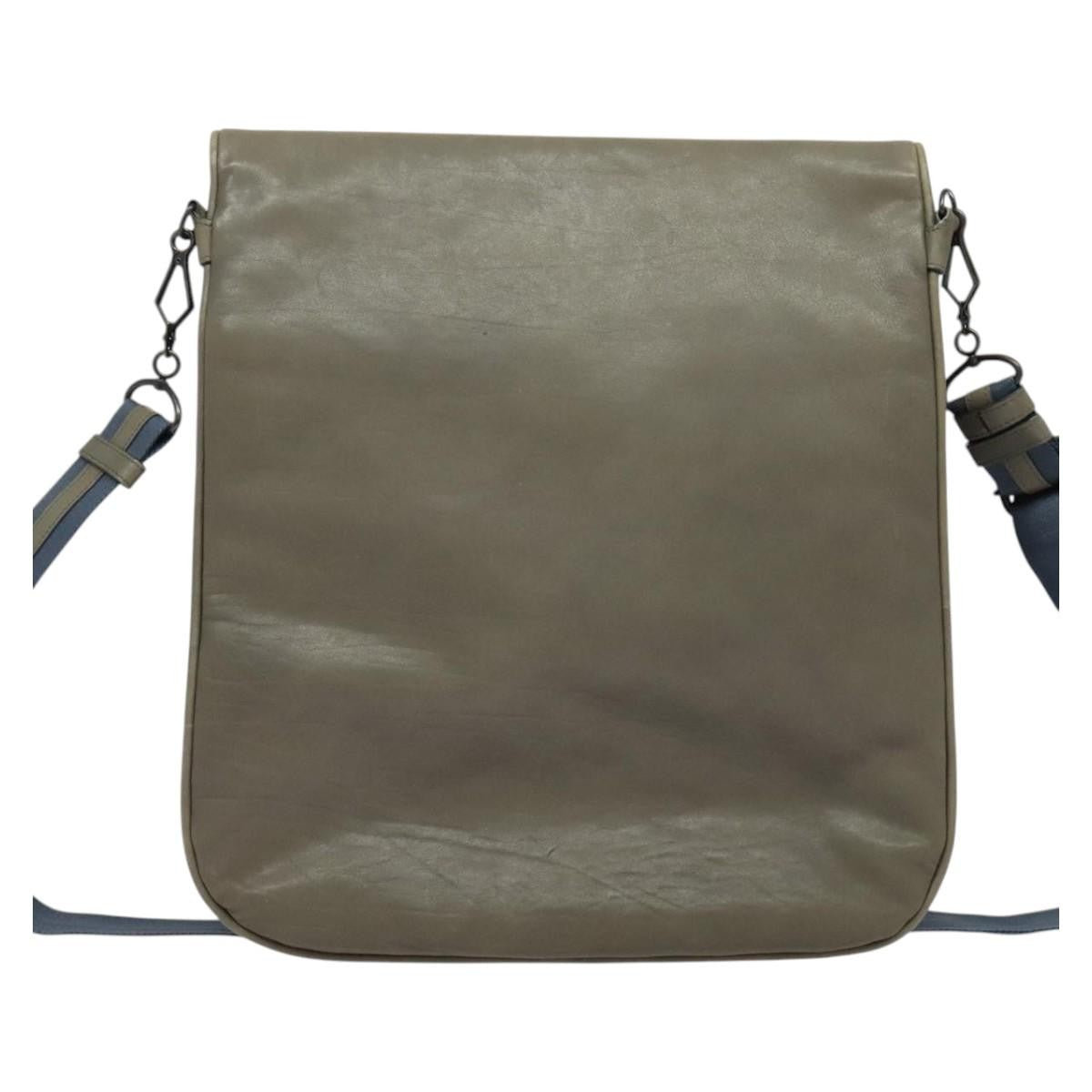 Bottega Veneta Vintage Flap Shoulder Bag Intrecciato leather, GRAY, LEATHER, Shoulder bag