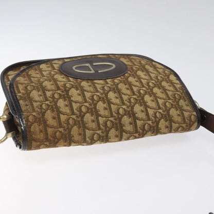 Christian Dior Vintage CD Flap Shoulder Bag Canvas, BROWN, CANVAS, Shoulder bag