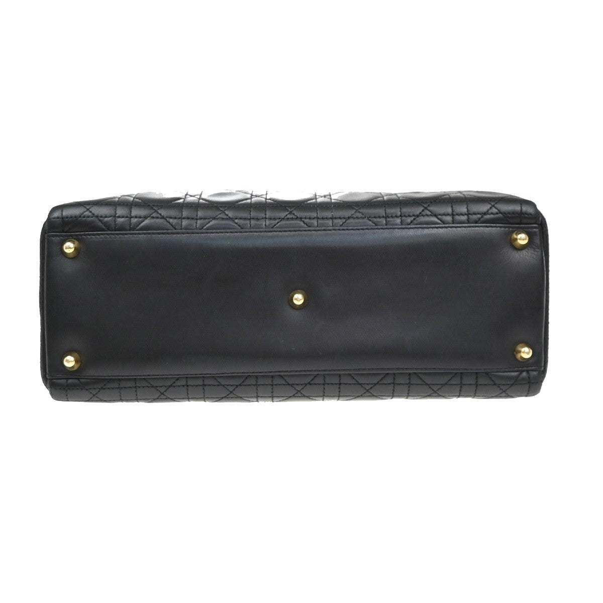 Christian Dior Vintage Lady Dior Bag Cannage Quilt Lambskin, BLACK, LEATHER, Handbag