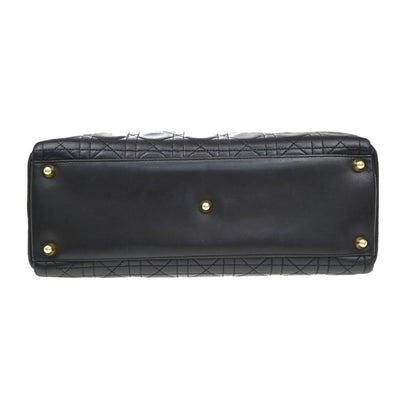 Christian Dior Vintage Lady Dior Bag Cannage Quilt Lambskin, BLACK, LEATHER, Handbag