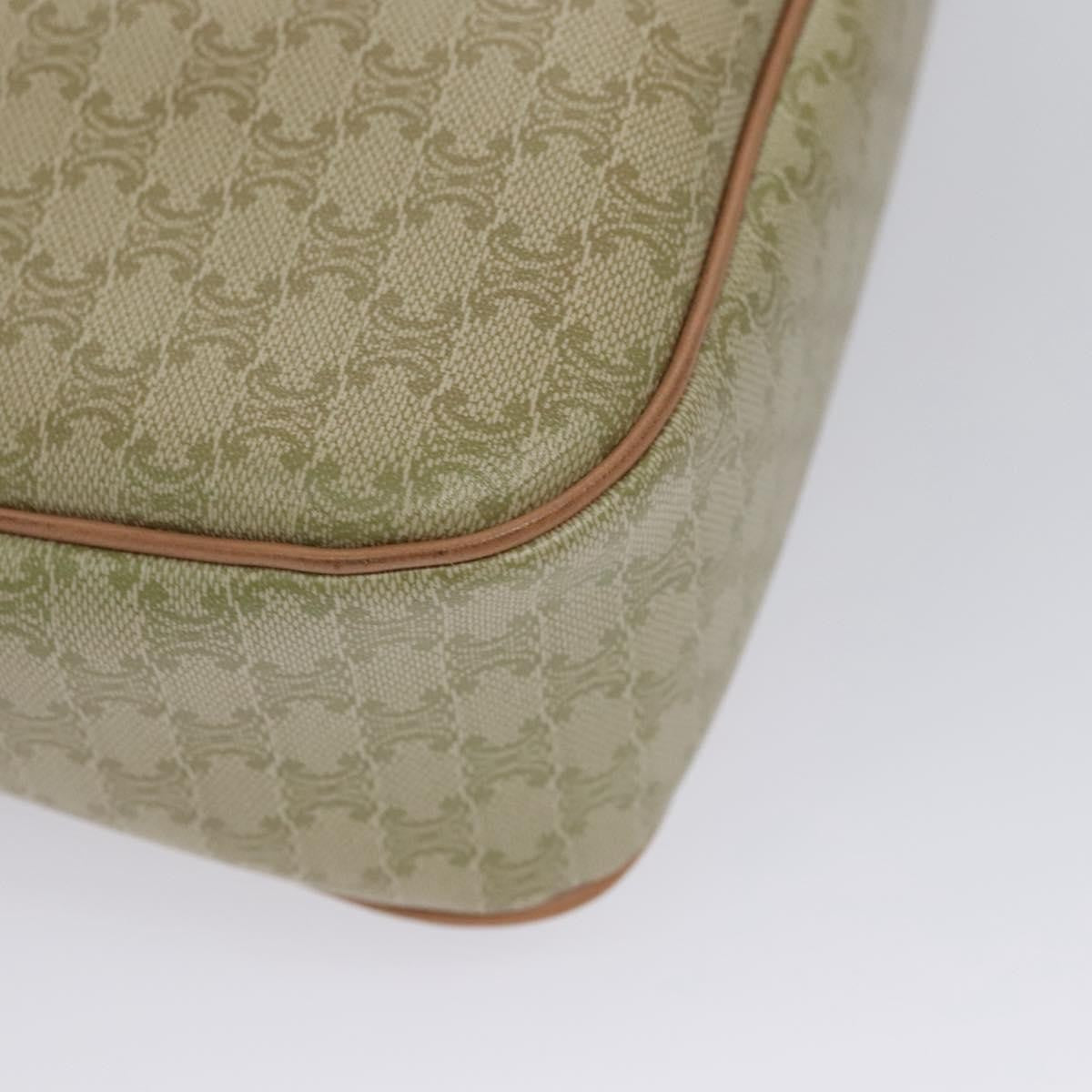 Celine Vintage Macadam Shoulder Bag Canvas and Leather, BEIGE, CANVAS, Shoulder bag