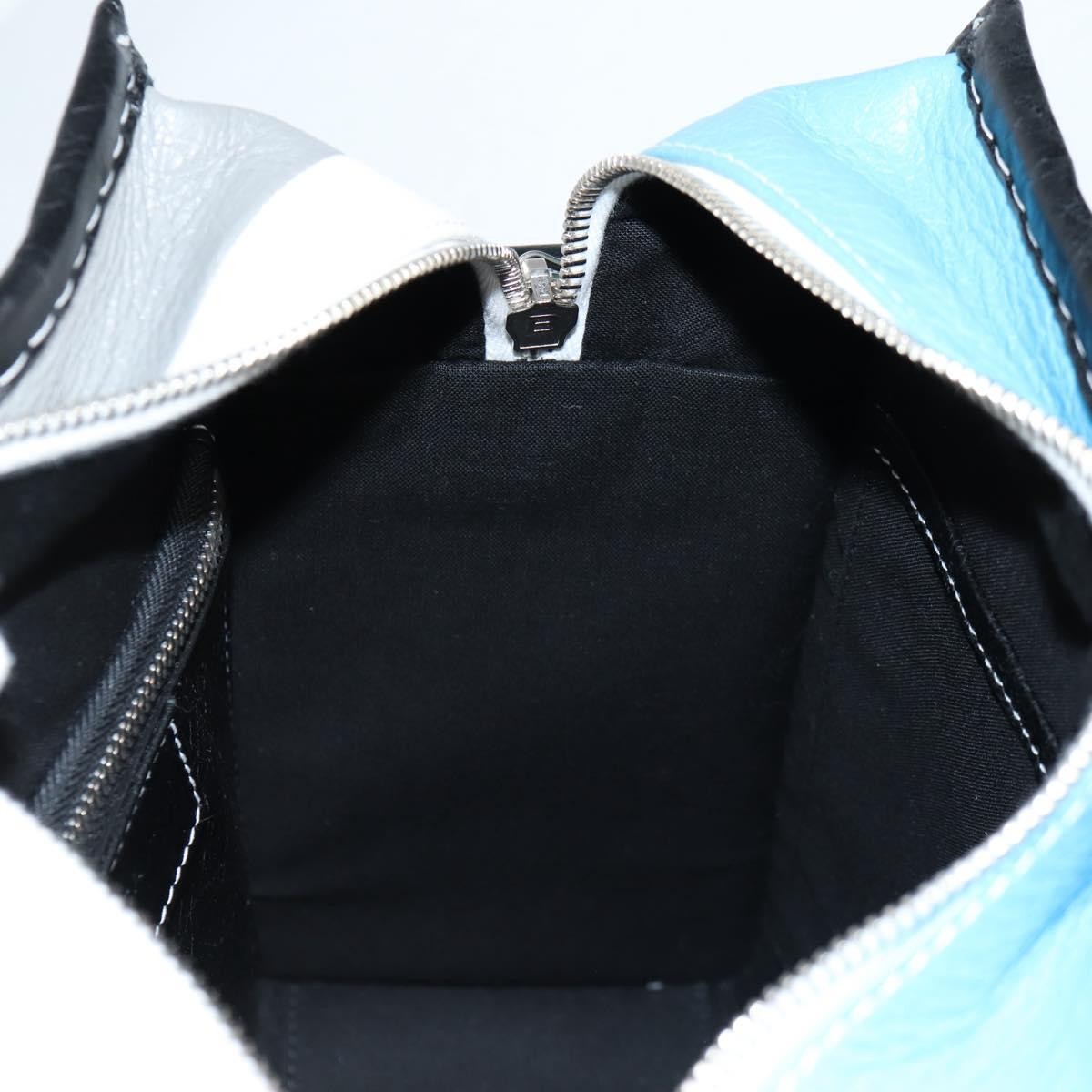 Balenciaga Bazar Convertible Tote Striped Leather, BLUE, LEATHER, Tote bag