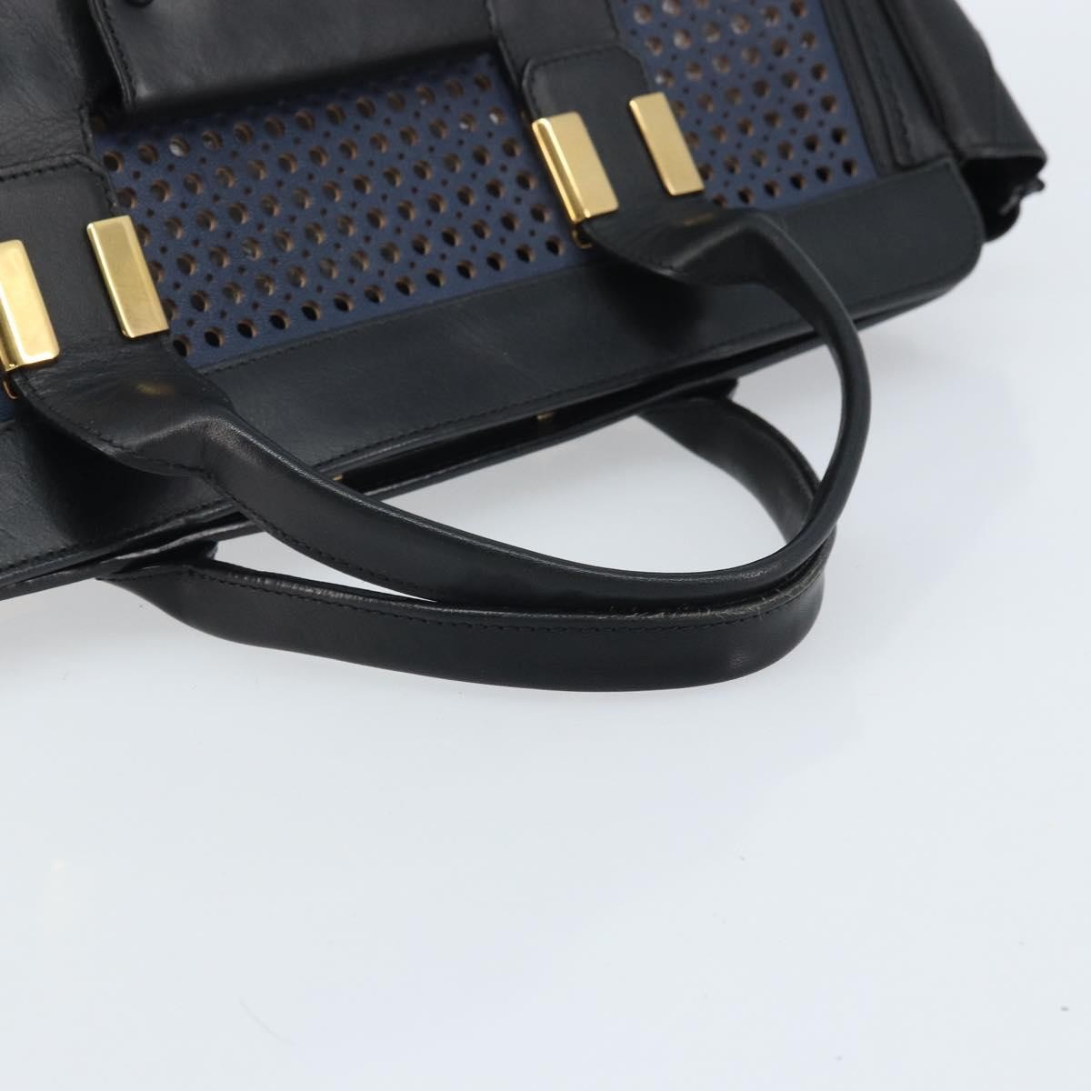 Chloe Alice Satchel Leather, Black, Leather, Handbag