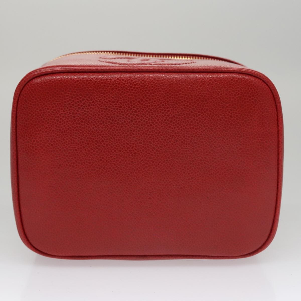 Chanel Vintage Timeless Cosmetic Case Caviar, RED, LEATHER, Clutche & pouche