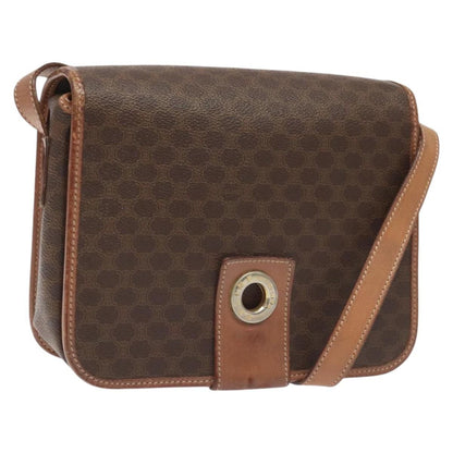 Celine Macadam Shoulder Bag PVC Leather, BROWN, CANVAS, Shoulder bag