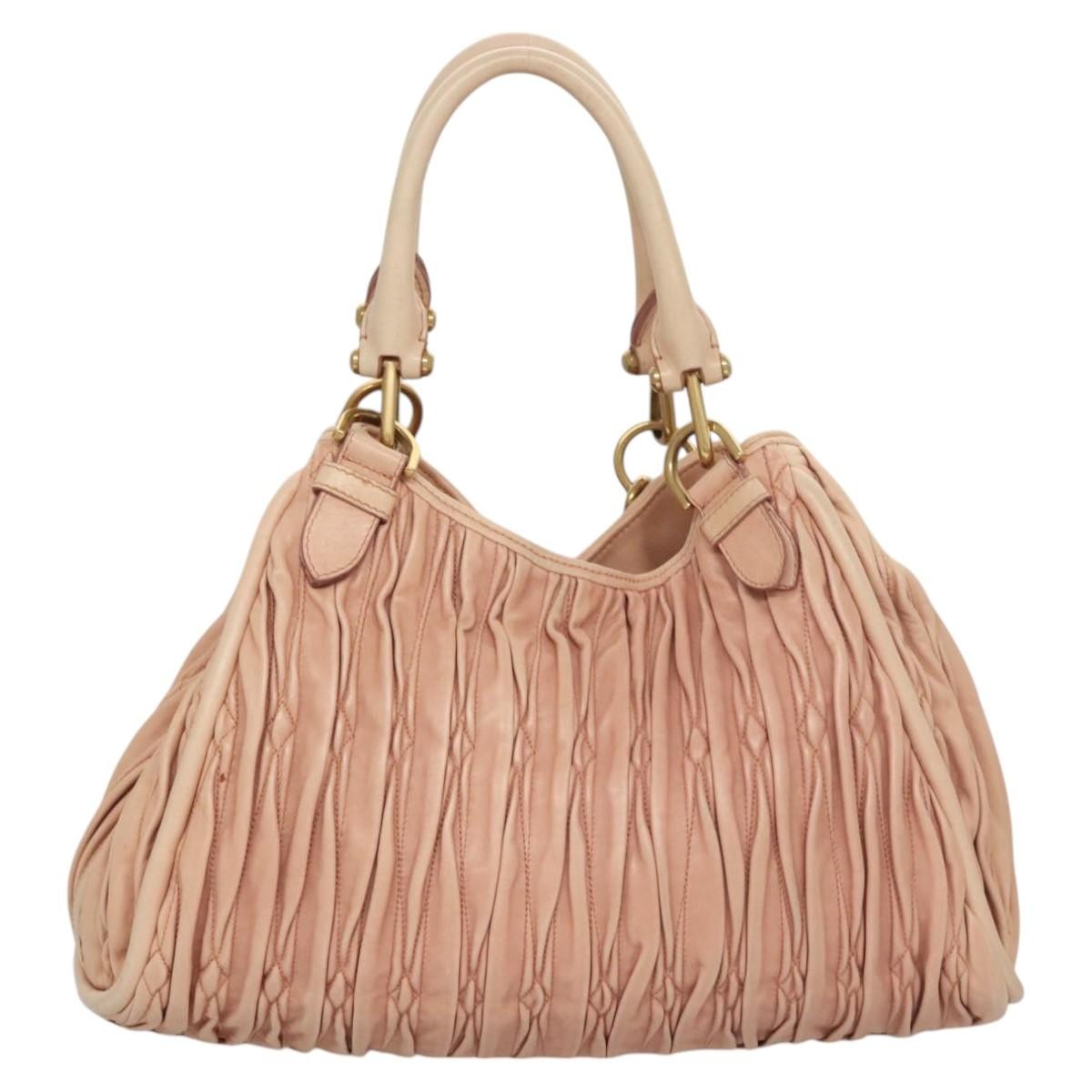 Bally Vintage Handbag Quilted Leather, PINK, LEATHER, Handbag