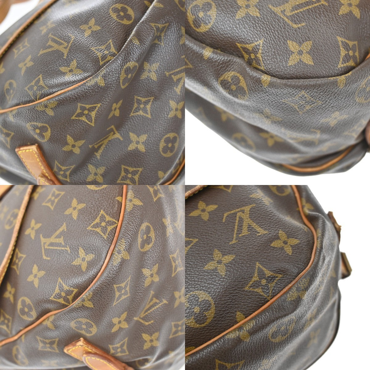 Louis Vuitton Saumur Handbag Monogram Canvas, BROWN, CANVAS, Shoulder bag
