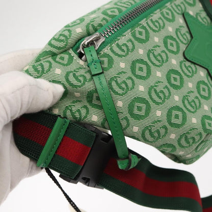 Gucci Waist Pouch Belt Bag GG Canvas, GREEN, CANVAS, Clutche & pouche