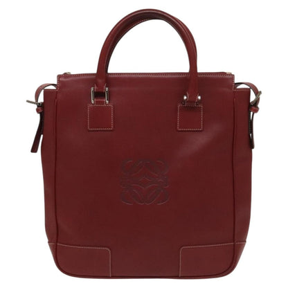 Loewe Anagram handbag Leather, RED, LEATHER, Handbag