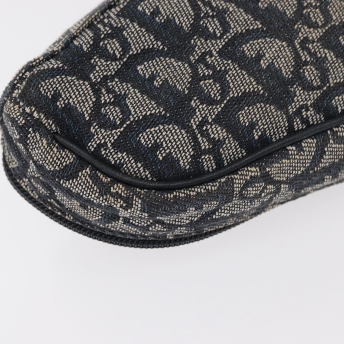 Christian Dior Saddle Zip Pouch Diorissimo Canvas, NAVY, CANVAS, Clutche & pouche