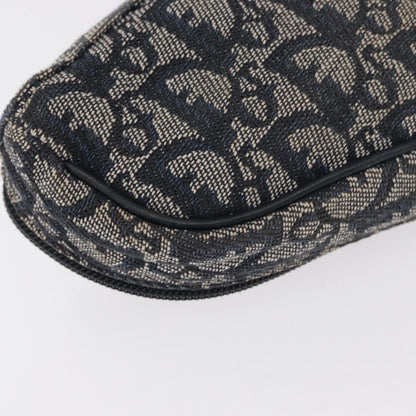 Christian Dior Saddle Zip Pouch Diorissimo Canvas, NAVY, CANVAS, Clutche & pouche