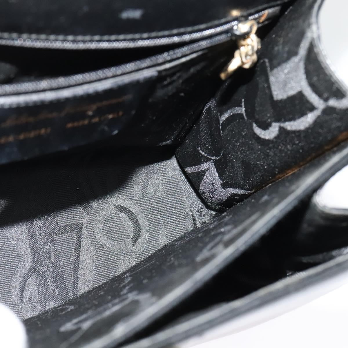 Salvatore Ferragamo Gancini Convertible Top Handle Bag Leather, BLACK, LEATHER, Handbag