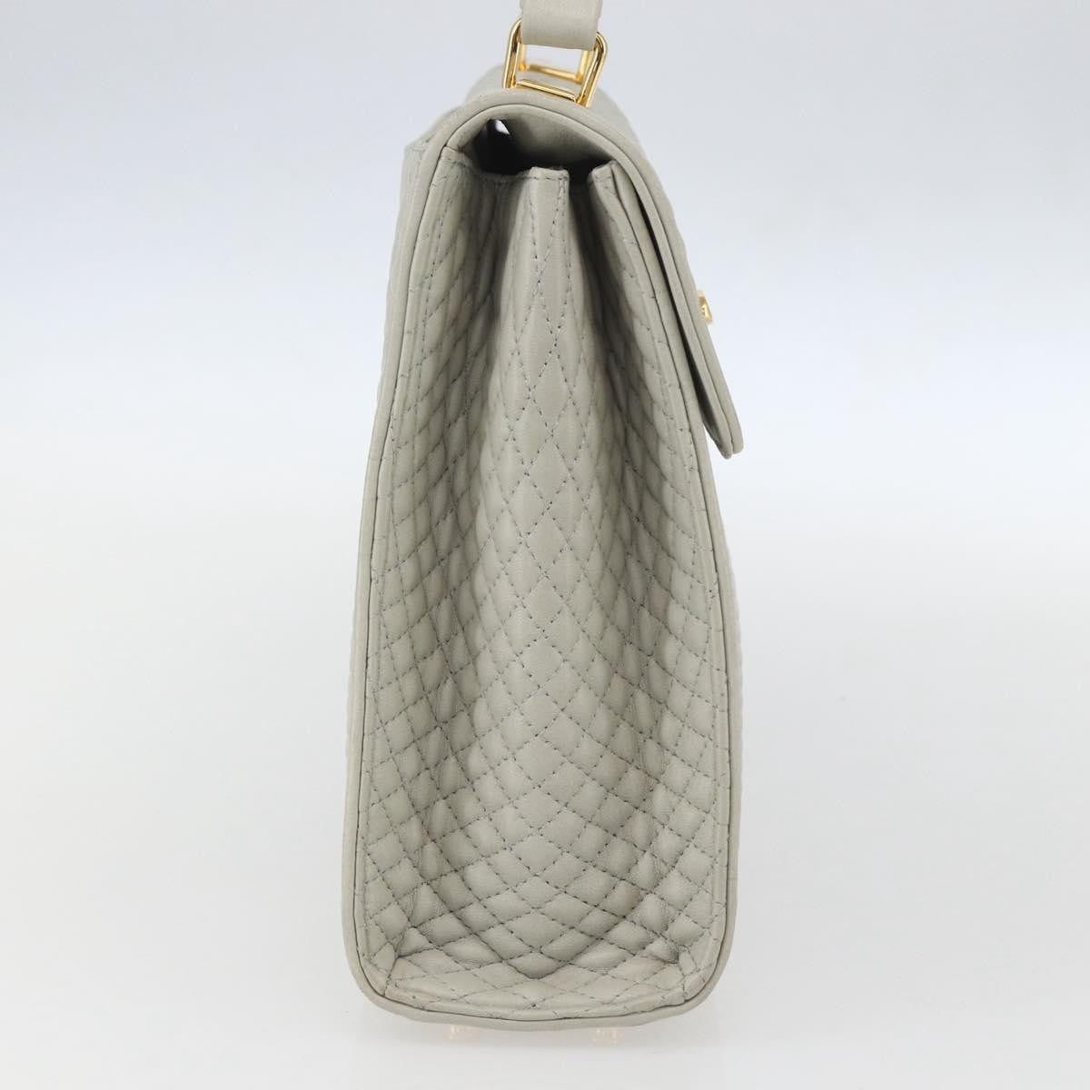 Bally Vintage Handbag Quilted Leather, WHITE, LEATHER, Handbag