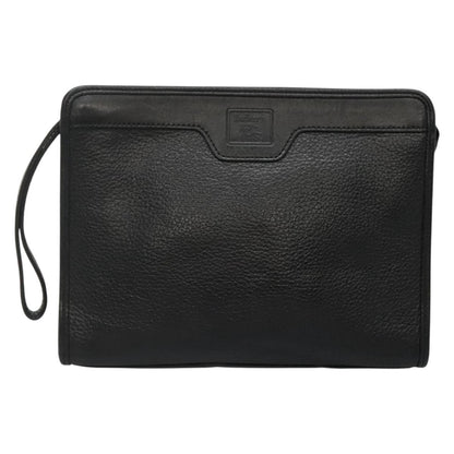 Burberry Zip Clutch Leather, BLACK, LEATHER, Clutche & pouche