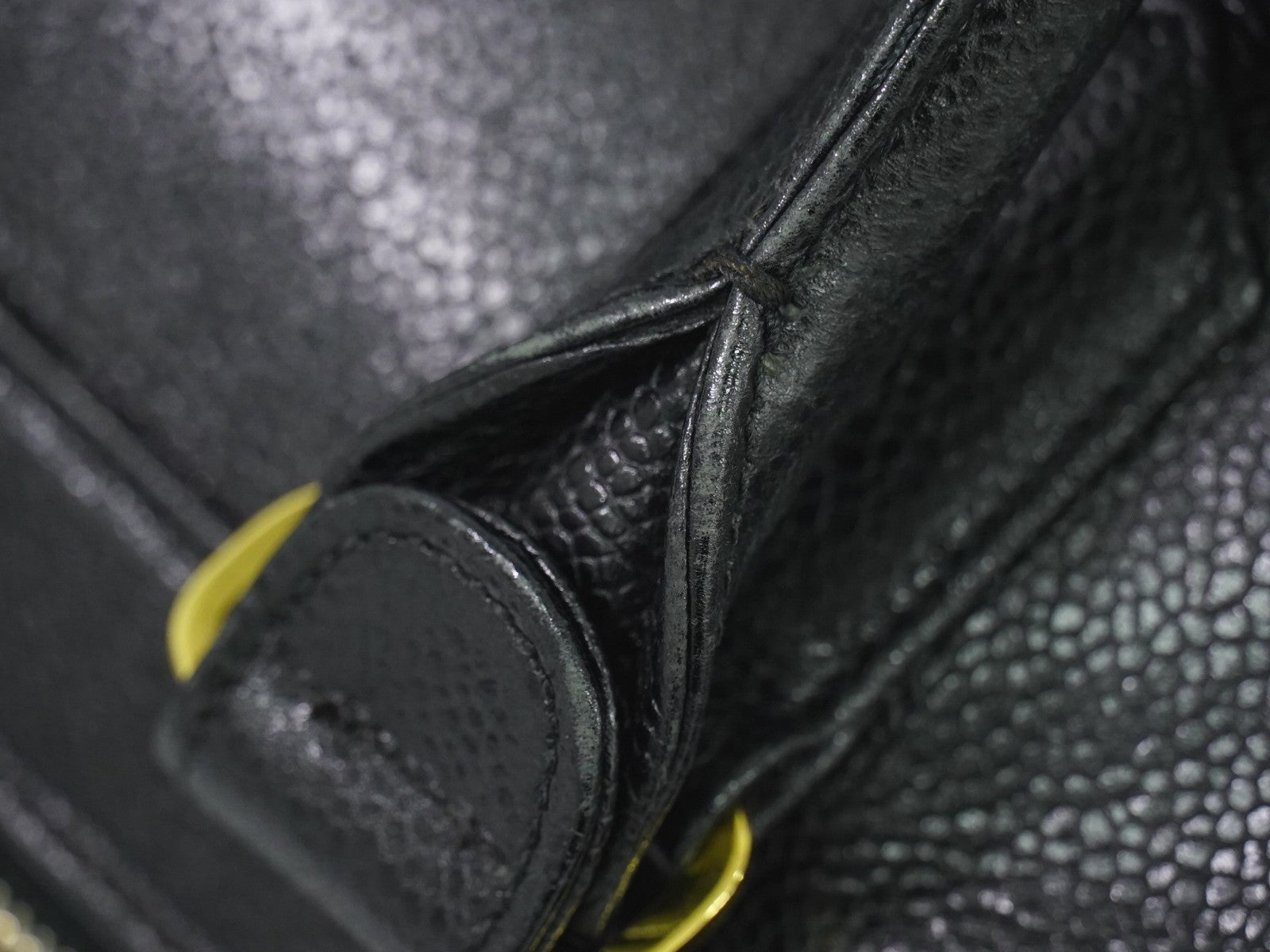 Chanel Vintage Front Pocket Tote Caviar, BLACK, LEATHER, Tote bag