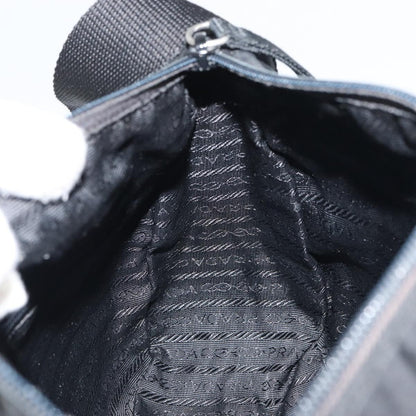 Prada Front Zip Messenger Bag Tessuto, BLACK, NYLON, Shoulder bag