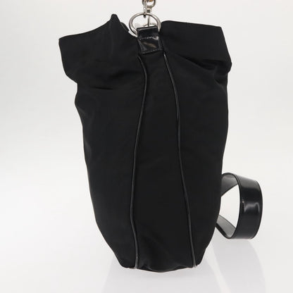 Gucci Vintage Bamboo Handle Bag Nylon, Black, Nylon, Handbag