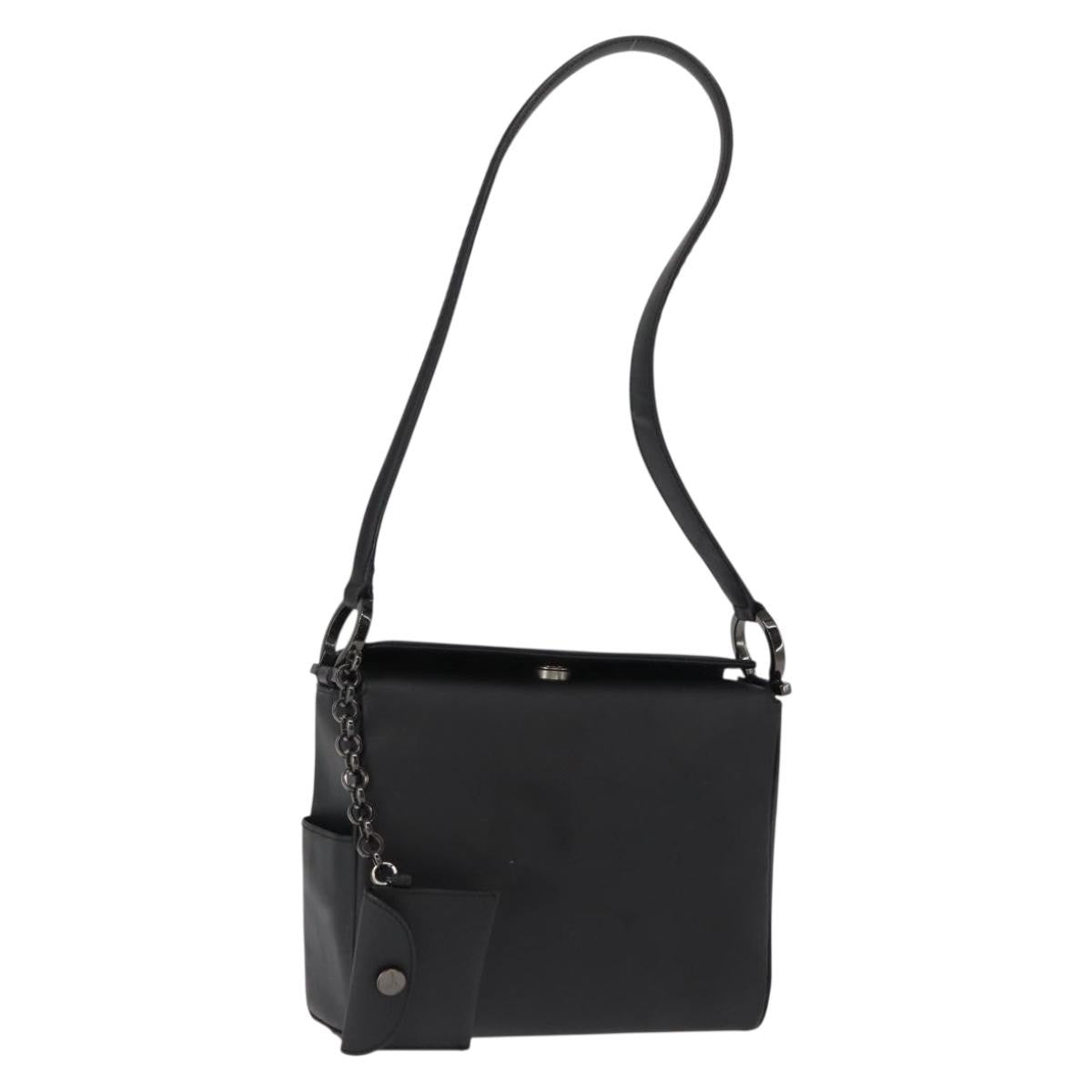 Salvatore Ferragamo Gancini Shoulder Bag Leather, BLACK, PATENT_LEATHER, Shoulder bag