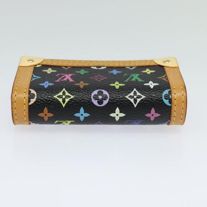 Louis Vuitton Porte-Monnaie Plat Coin Purse Monogram Multicolor, BLACK, CANVAS, Wallets