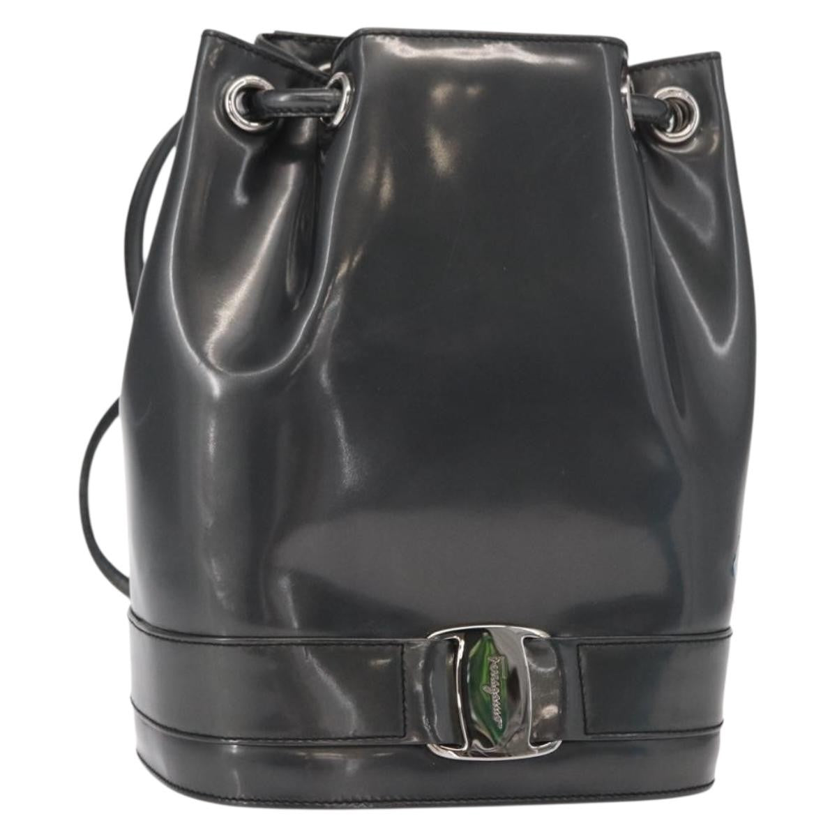 Salvatore Ferragamo Vala Backpack Leather, BLACK, LEATHER, Backpack