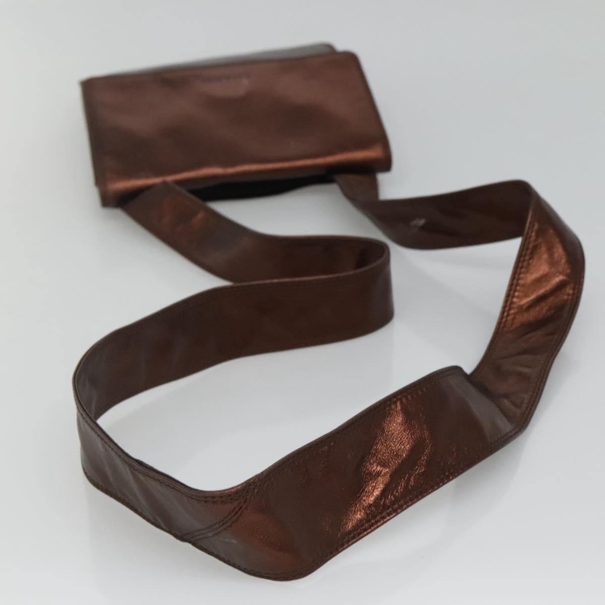 Chanel Vintage Logo Flap Messenger Bag Leather, BROWN, LEATHER, Shoulder bag