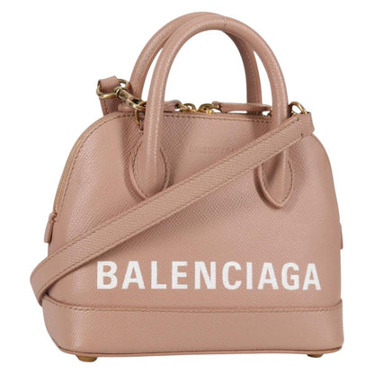 Balenciaga Logo Ville Bag Leather, PINK, LEATHER, Handbag