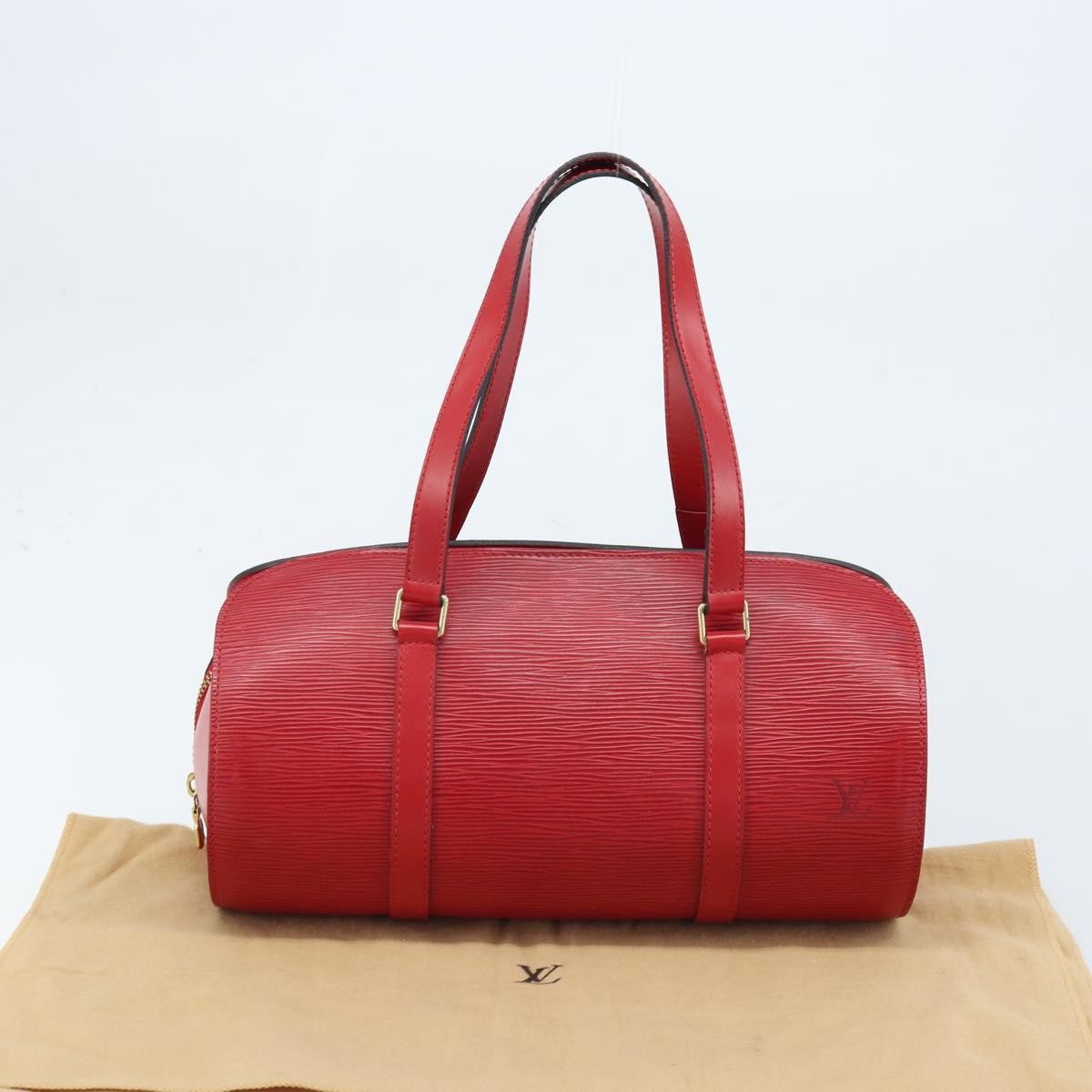 Louis Vuitton Soufflot Handbag Epi Leather, Red, Leather, Handbag