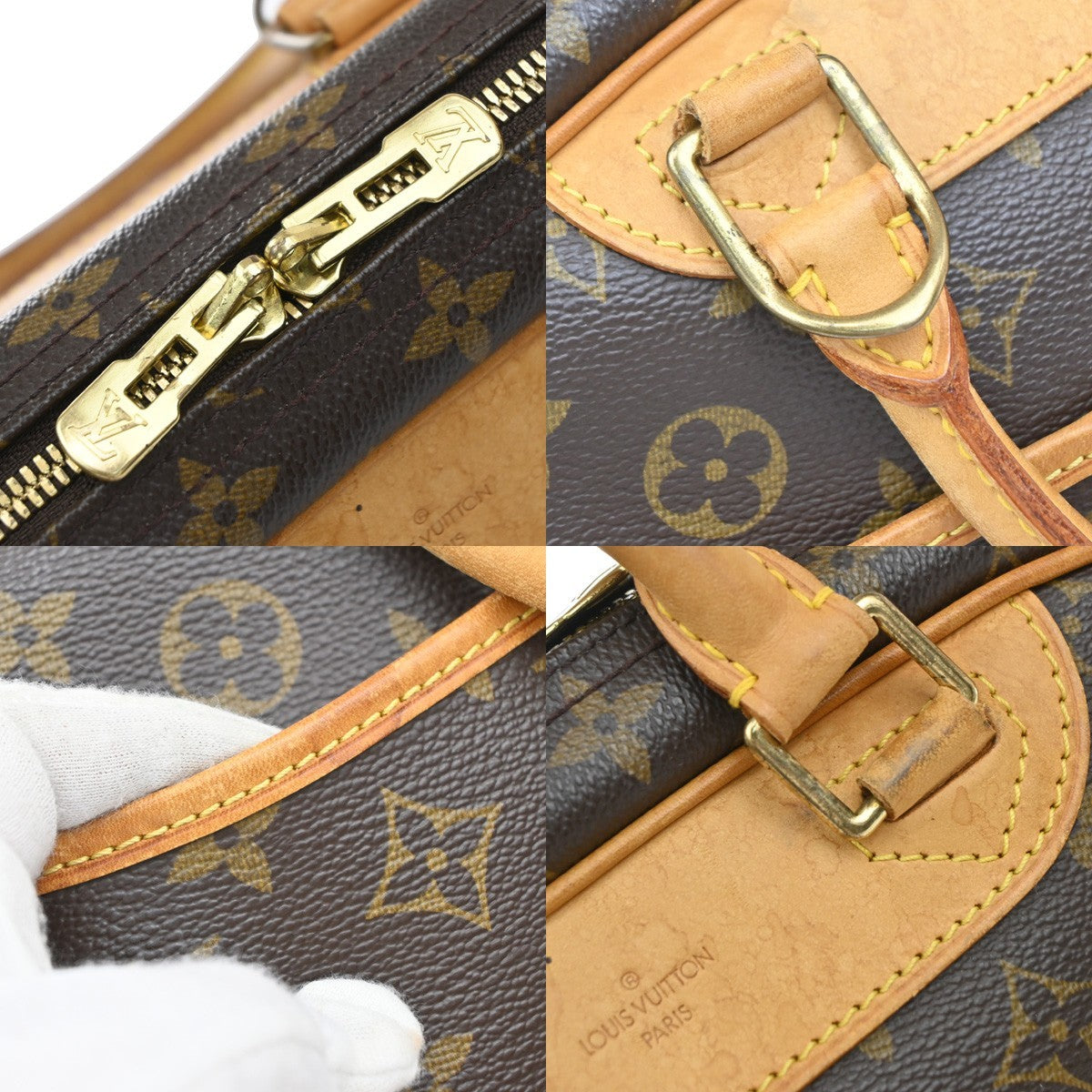 Louis Vuitton Trouville Handbag Monogram Canvas, BROWN, LEATHER, Handbag