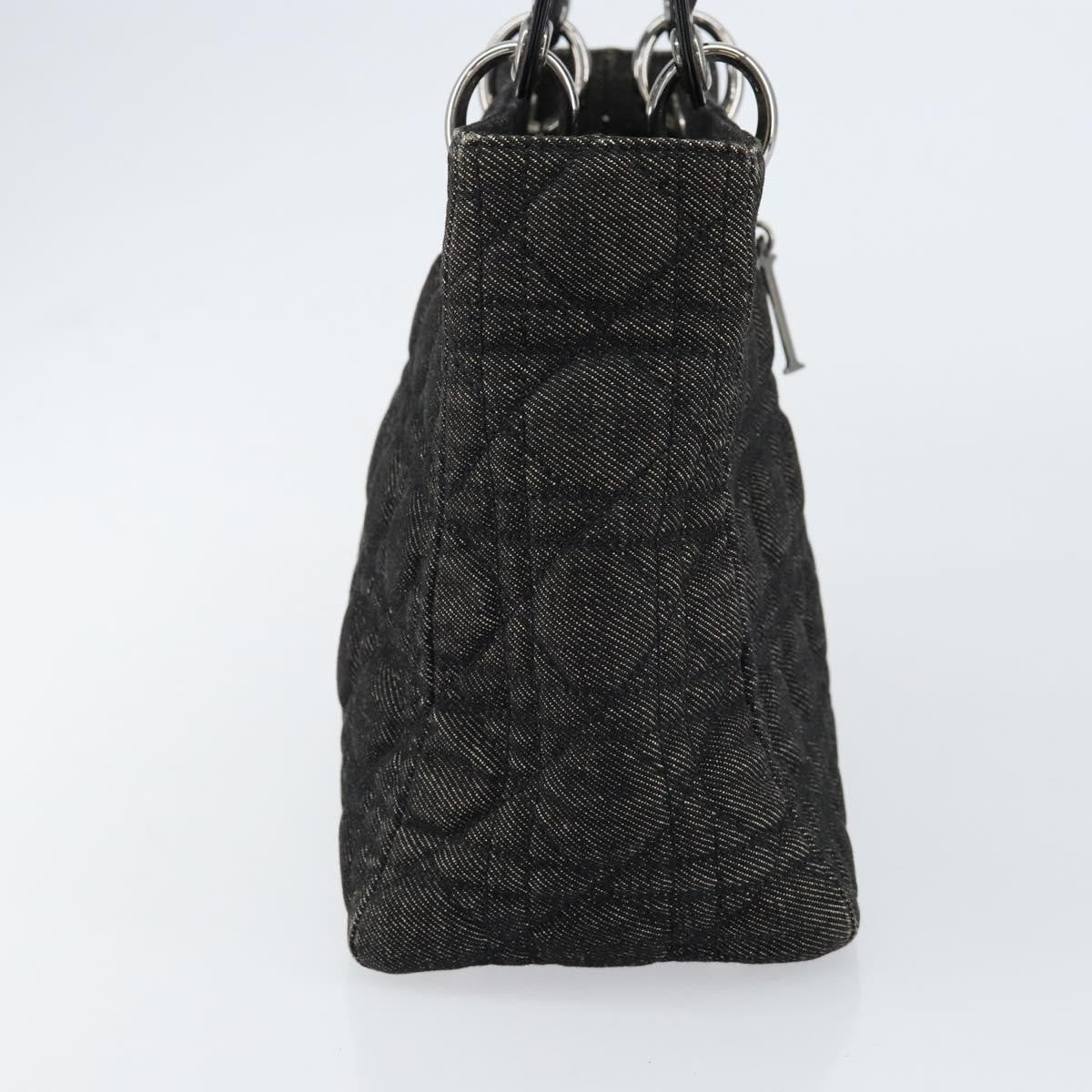 Christian Dior Vintage Lady Dior Bag Cannage Quilt Denim, BLACK, DENIM_JEANS, Handbag