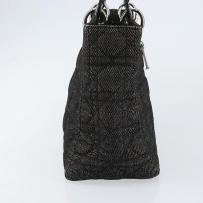 Christian Dior Vintage Lady Dior Bag Cannage Quilt Denim, BLACK, DENIM_JEANS, Handbag