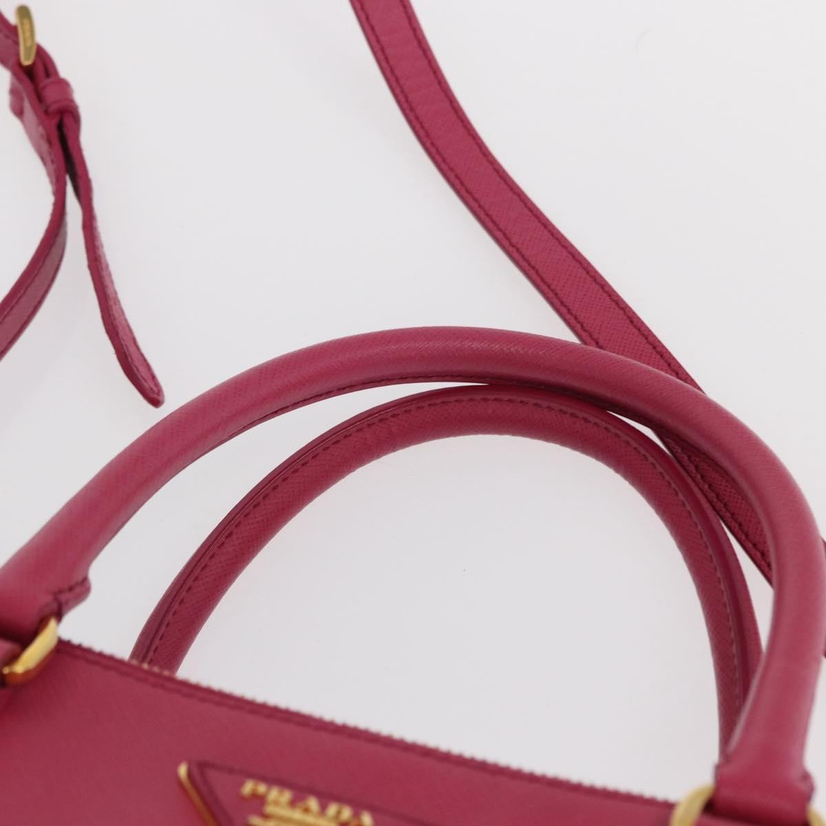 Prada Double Zip Lux Tote Saffiano Leather, PINK, LEATHER, Handbag