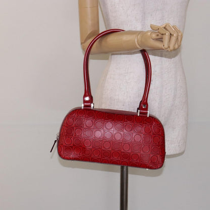 Salvatore Ferragamo Gancini Shoulder Bag Leather, RED, LEATHER, Shoulder bag