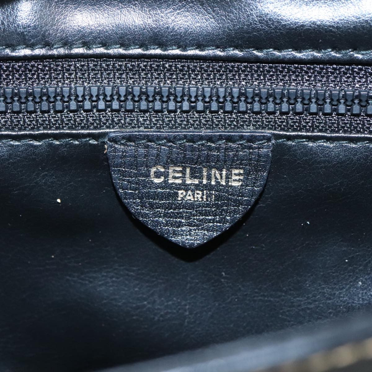 Celine Circle logo Leather, BLACK, LEATHER, Shoulder bag